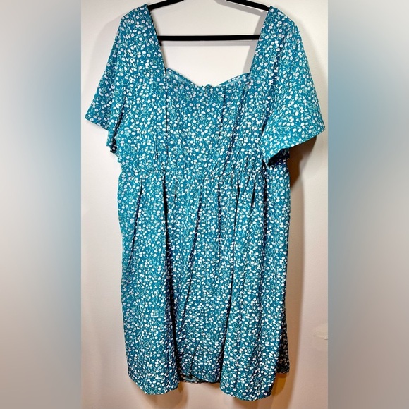 NWT BloomChic Floral Ruched Pocket Flutter Drawstring Knee Dress Size 22/24 - Picture 8 of 11